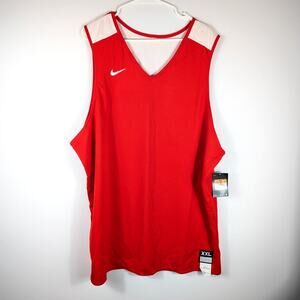 NWT Nike XXL Basketball Jersey Mens Red Sleeveless Athletic Performance Shirt